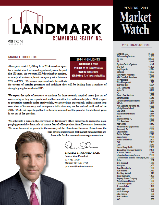 Landmark Commercial Realty Market Watch by Thomas Posavec