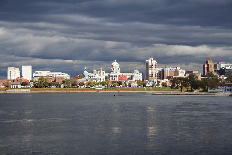 view of the capital building in harrisburg pennsylvania