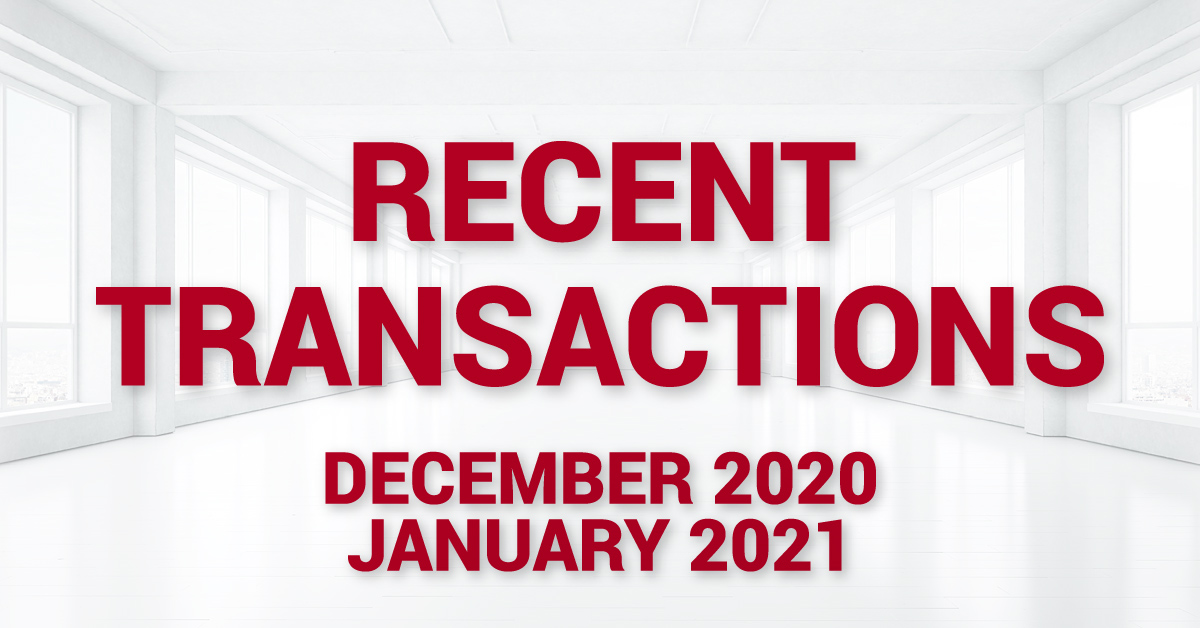 Recent Transactions - December 2020 January 2021