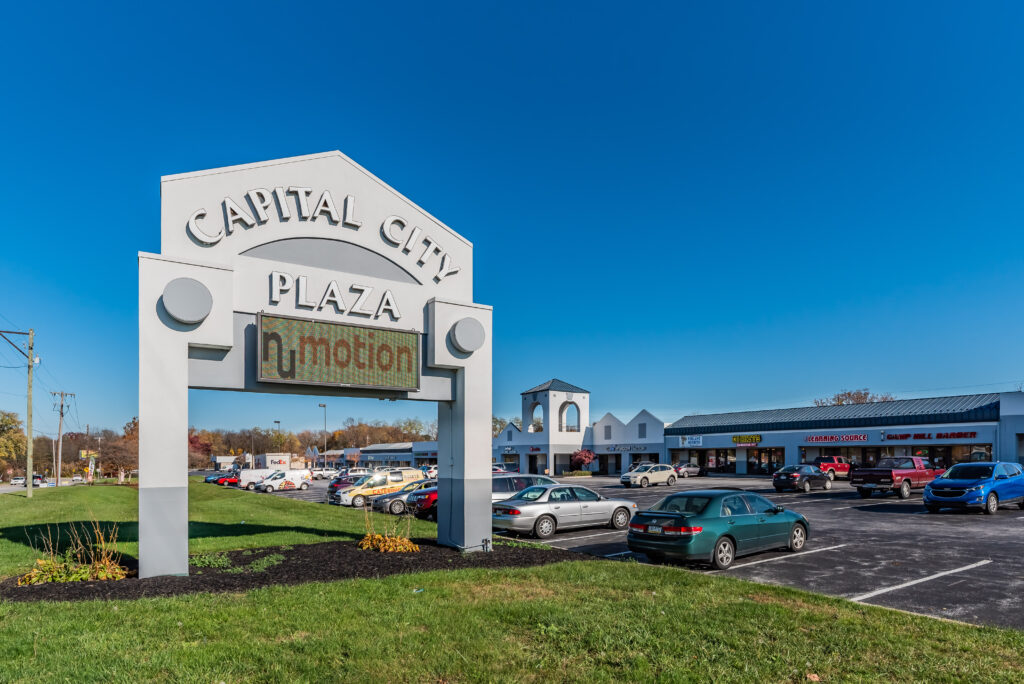 View of Capital City Plaza from the street