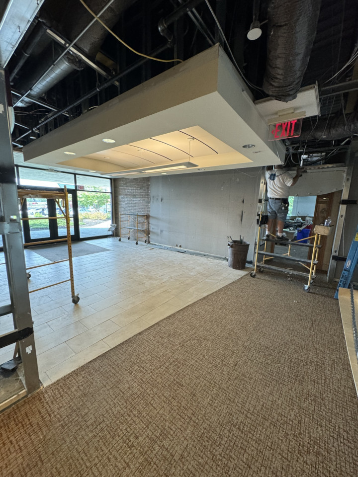 The lobby of 275 Grandview Avenue undergoing renovations