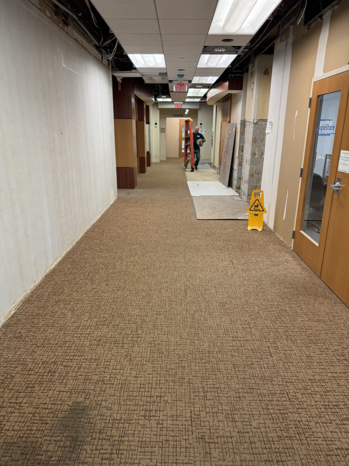 A hallway in 275 Grandview Avenue undergoing renovations