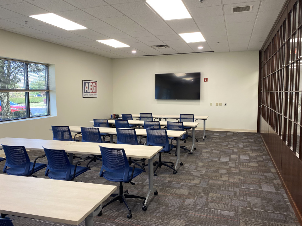 A conference room in the AEG office
