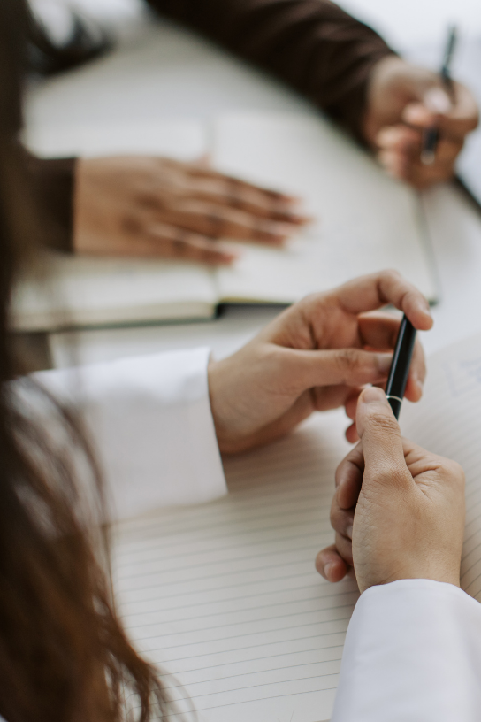 Businesspeople negotiating a contract