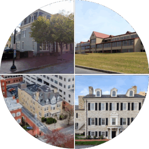 Composite image showing all 4 of PBA's old properties